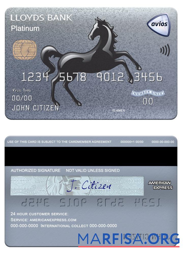 Realistic United Kingdom Lloyds american express platinum card real example